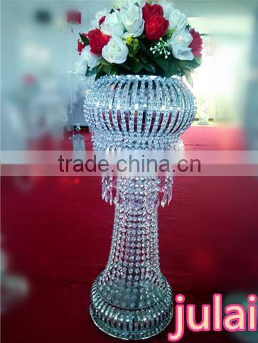 hot sale crystal gold pillar flower stand or walkway for wedding decorative wedding centerpieces