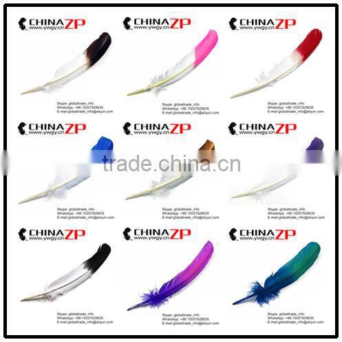 ZPDECOR Wholesale Cheap Bulk Pink Half Dipped Bicolourable Turkey Feathers for Fashion Decorations