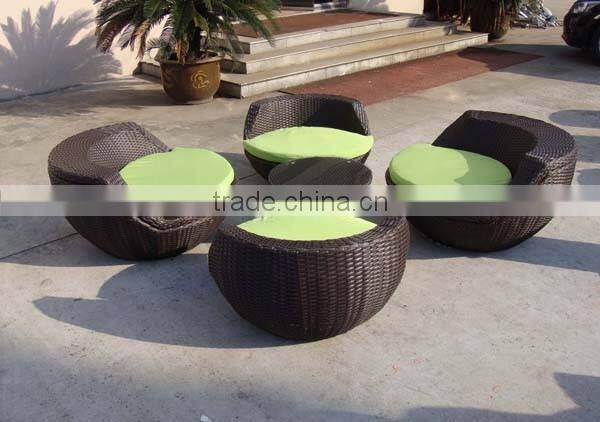 Outdoor Round Shape Stackable Wicker Sofa Set
