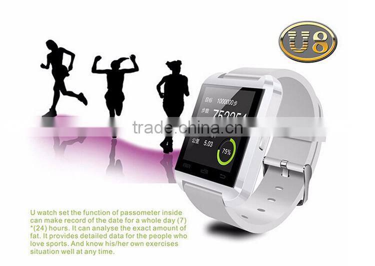Bluetooth Smart Watch U8 Smartwatch U Watch For iOS iPhone Samsung Sony Huawei Xiaomi Android Phones Good as GT08 DZ09