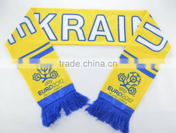2015 printed fan scarf polyester football scarf