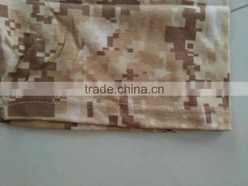 OEM65% polyester 35% cotton jersey brown digital full print camouflage round neck military T shirt