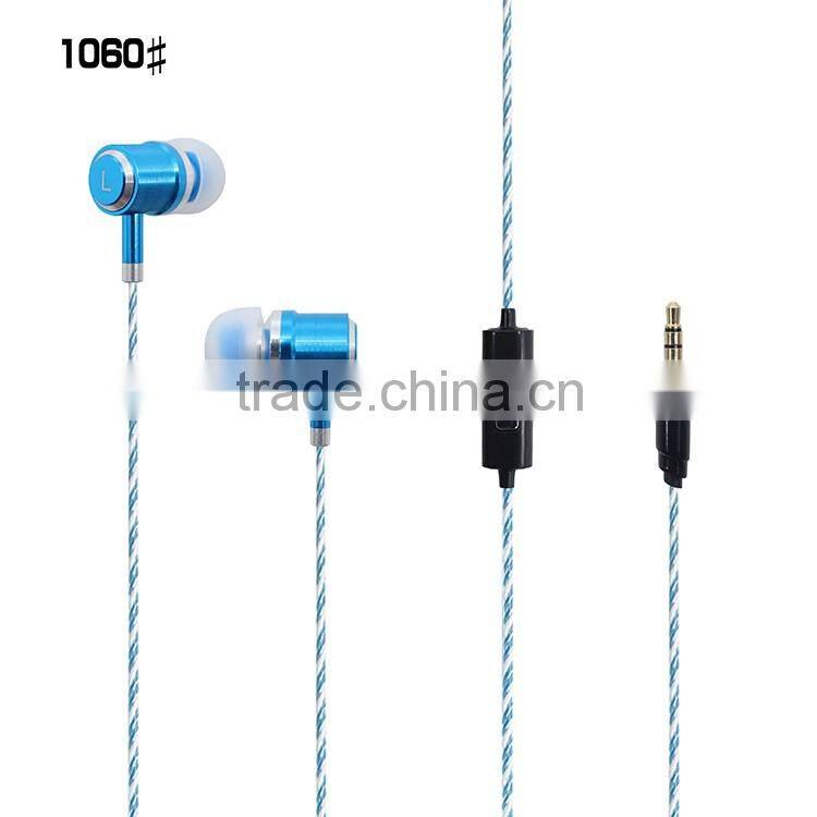 2016 new Mobile earphone, metal earphones with microphone,earphones with mic 3.5mm