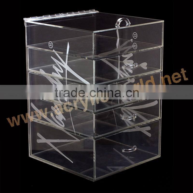 acrylic custom acrylic cosmetic display stand/acrylic makeup display drawers