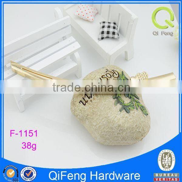 F-1151 Decoration light gold color metal bag handle