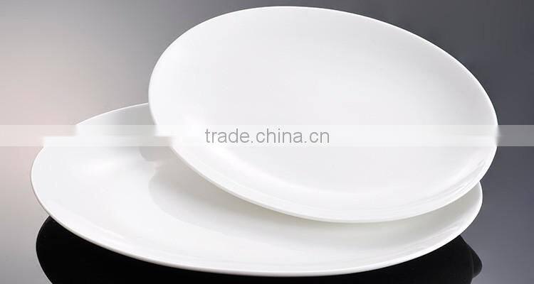 7 inch Round White Color Graceful Design Porcelain Plates Dishes For Hotel And Restaurant