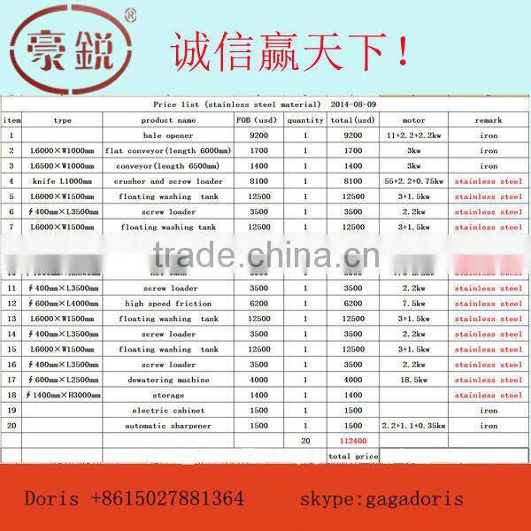 PET bottle dewatering machine