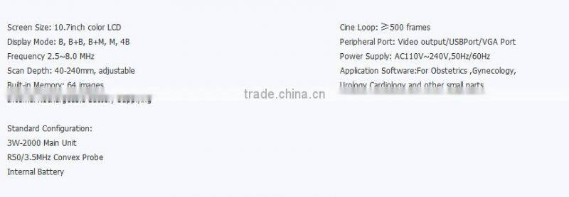 2017 newest B/W Ultrasound Imaging System 3.5Mhz convex probe laptop ultrasound scanner