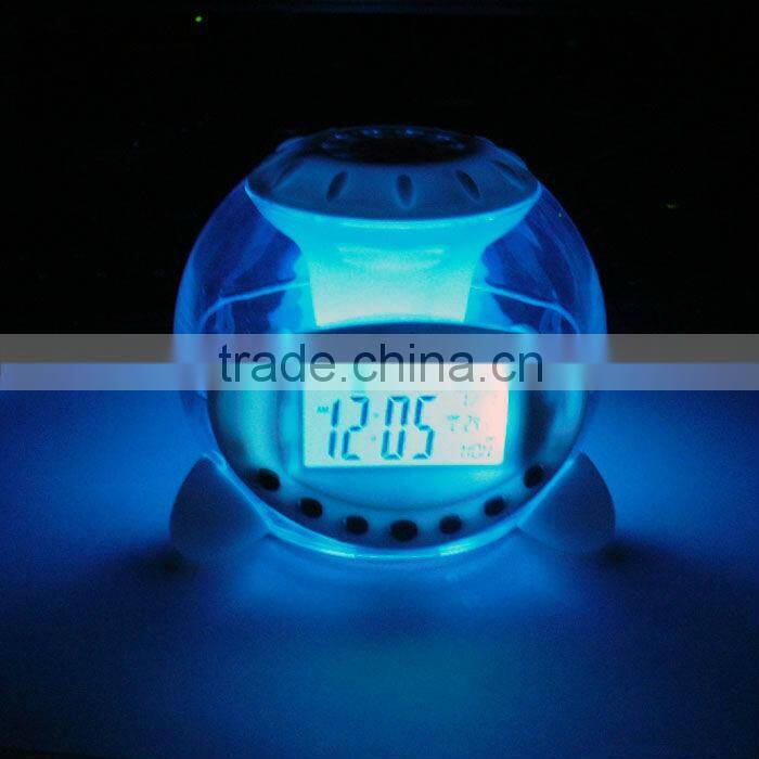 office&school promotional item gift 7 color light alarm clock with nature sound