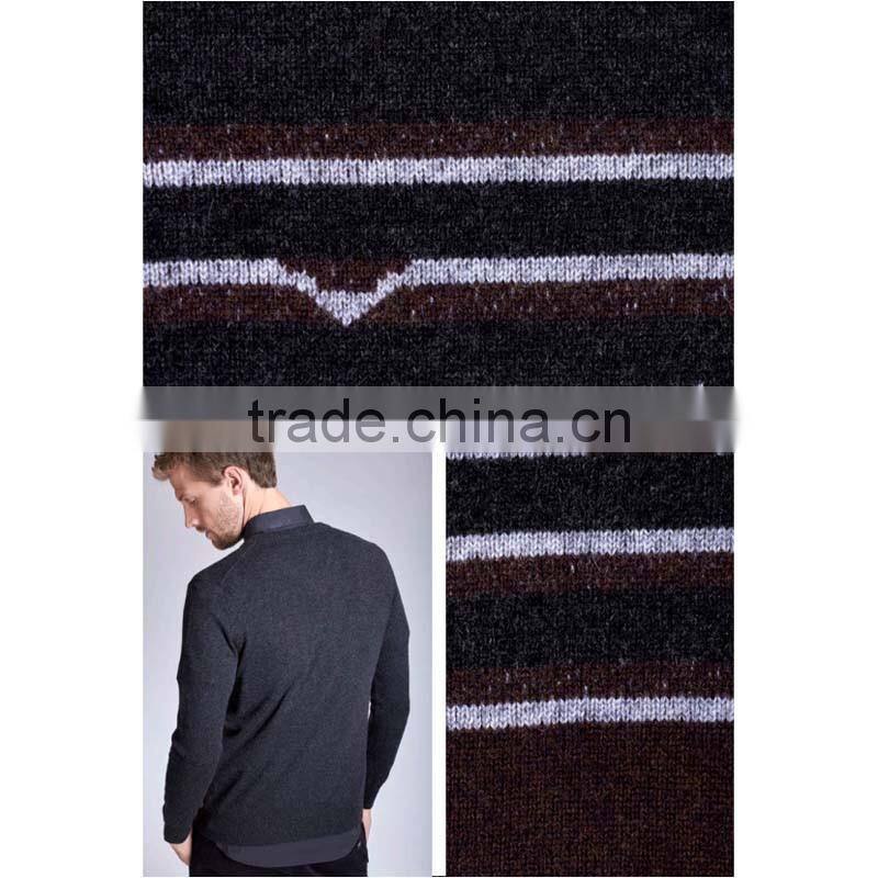 Erdos 2017 spring men V neck strips cashmere sweater