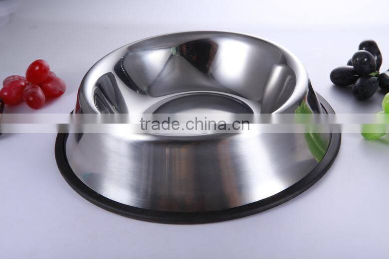 High quality metal nonslip stainless steel dog milk bowl
