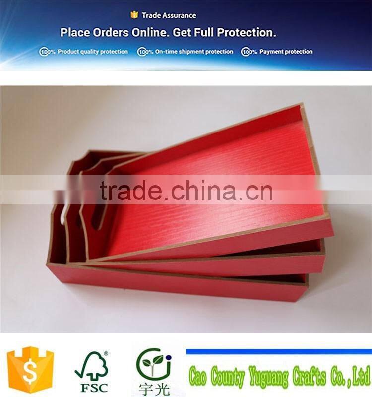 2015 OEM Red MDF storage tray 3 in 1 set