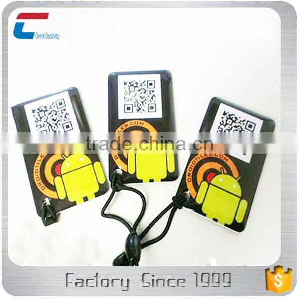 Custom printing 13.56mhz MIFARE Classic 1k nfc epoxy tag unique QR code rfid tags NTAG 213