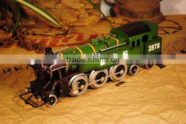 Antique train head metal model crafts with paint