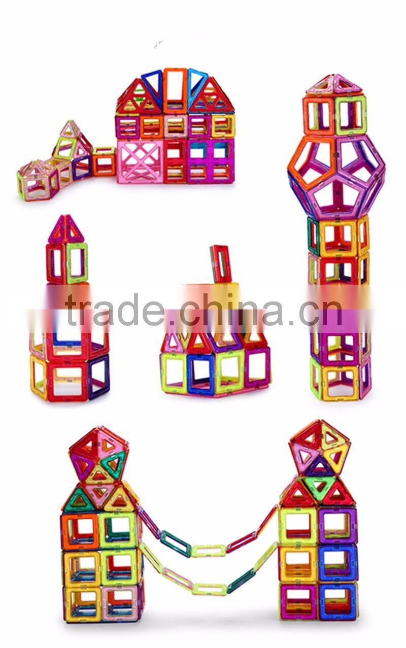 Factory supply montessori kids educational magnetic block building shapes toys