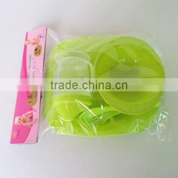 1 set of 5pcs orange tableware plastic spicnic set