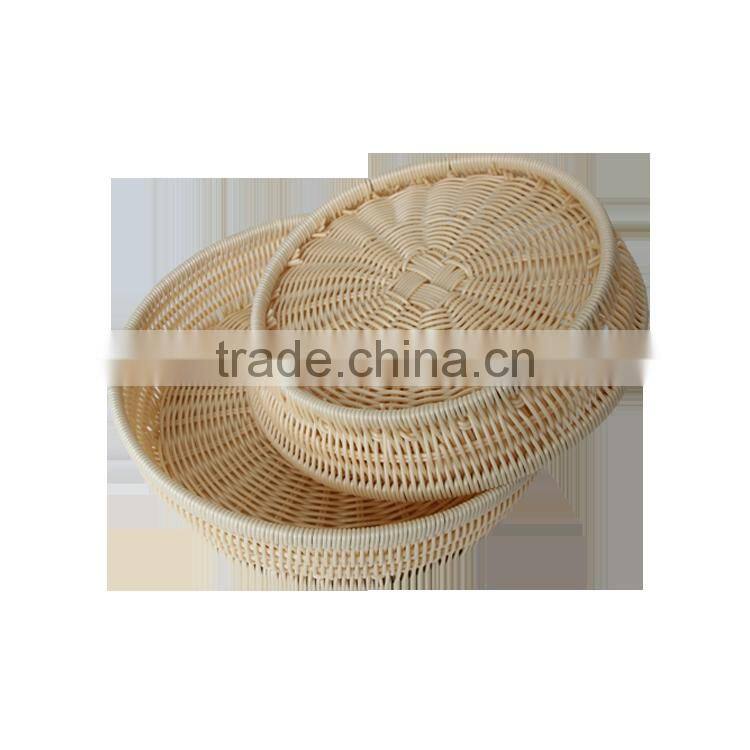Round shape knitted basket for supermarket display from manufacture
