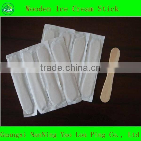 Hot Sell 114mm Individually Wrapped With Paper Ice Cream Spoon