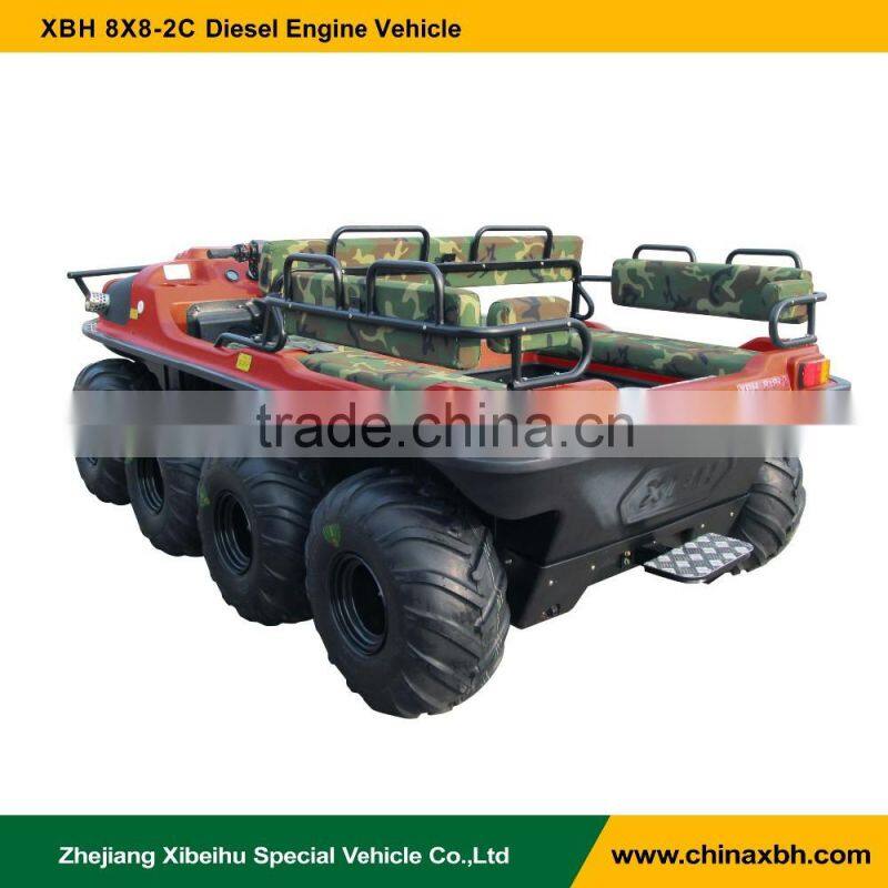 XBH 8X8-2C Diesel-engine vehicle transportation cart 8 wheels All-terrain Amphibious Vehicle anfibio ATV