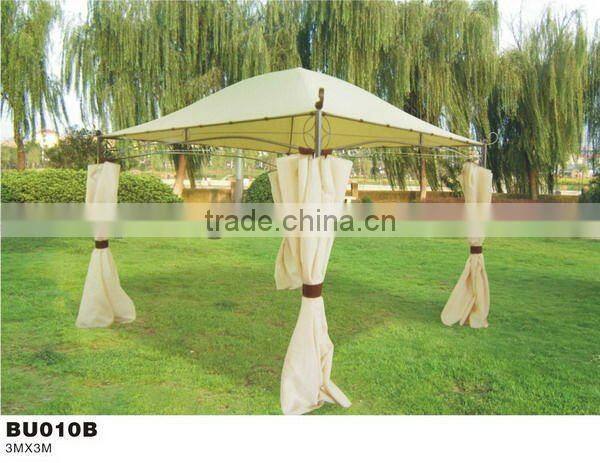 3*3m Round Metal Gazebo with milky white sidewall