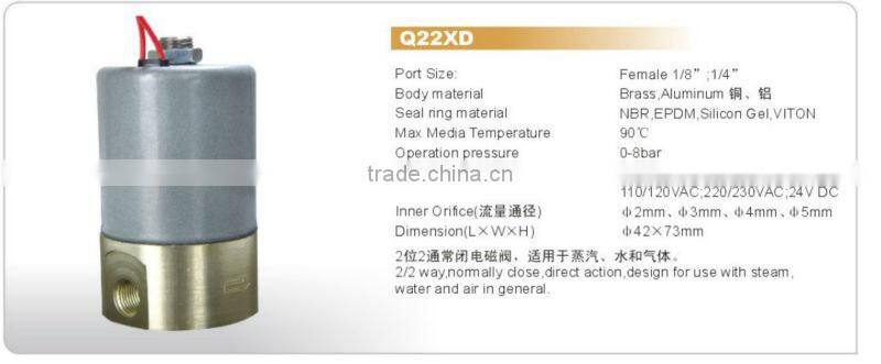 Bona Valve Q22XD Brass Solenoid Valve for Plasma Cutting Machines 1/8", 1/4" Orifice 3mm