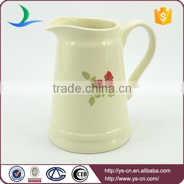 YSj0010-03 Wholesale flowee decal stoneware bathroom jug