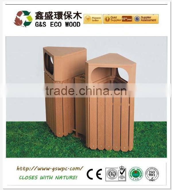 2016 High Quanlity Cheap Outdoor Environment wood plastic composite WPC Dustbin / Trash Can