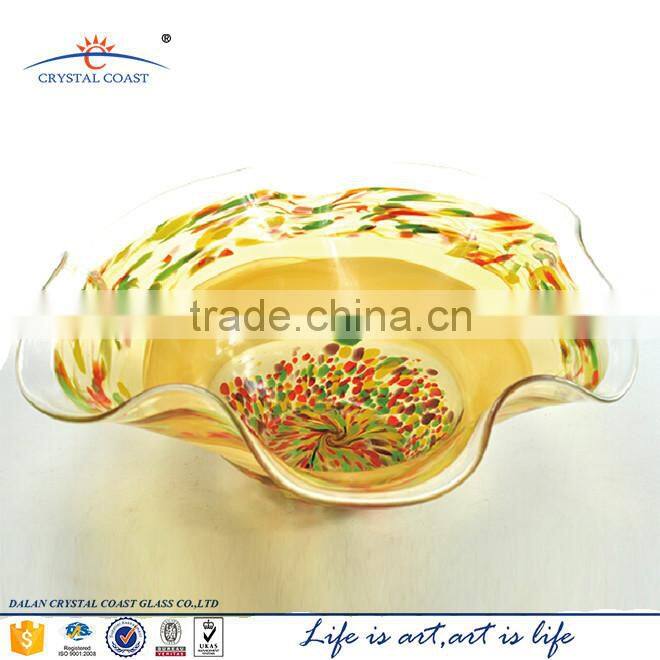 hand blown morden decoration murano wall art glass plates for wall hanging