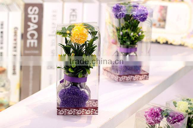 Creative desktop decoration colorful plastic artificial hydrangeas potted