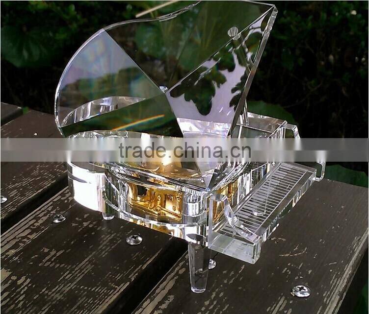 2016 popular piano shape Melody crystal music box