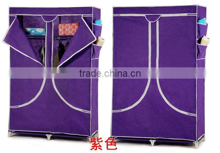 Single Canvas effect Wardrobe Clothes Rail Storage in Navy