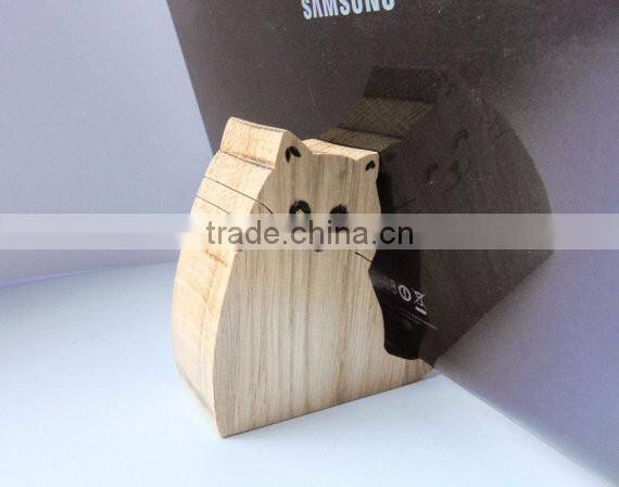 Oak Cute Cat Shape Wooden Pad Holder Table PC Stand Phone Holder 2017 Girl Gift