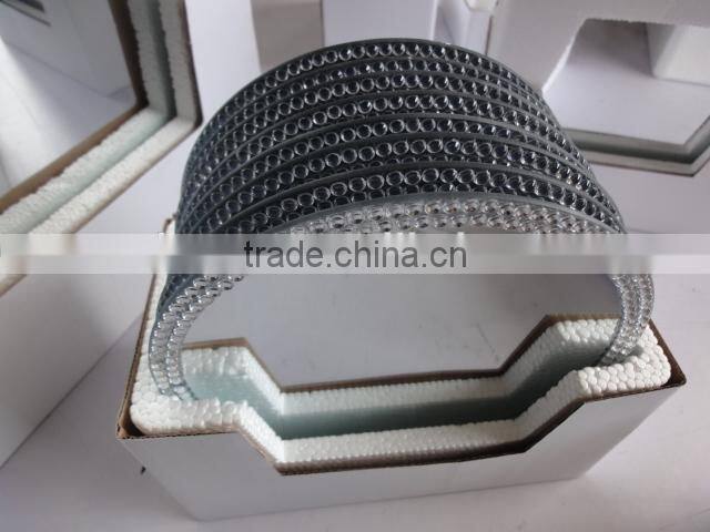 decorative round beveled mirror candle pillar plate