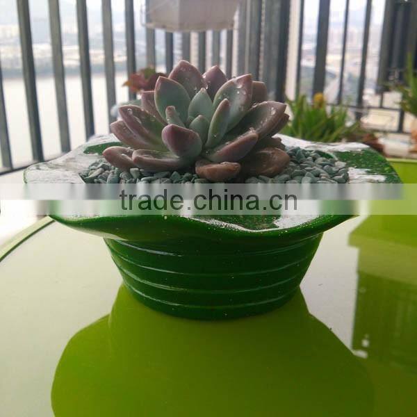 Green color memorial flower pots personalized