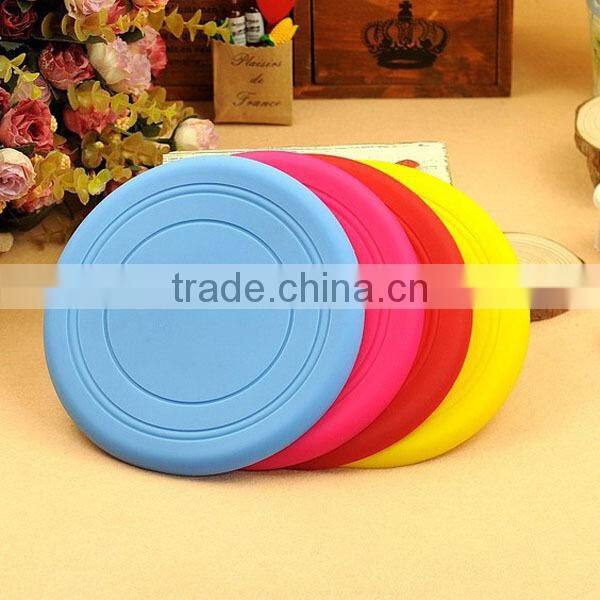 Promotional Colorful Foldable Silicone Toys Soft Frisbee / Flying Disk / Flyer For Dog