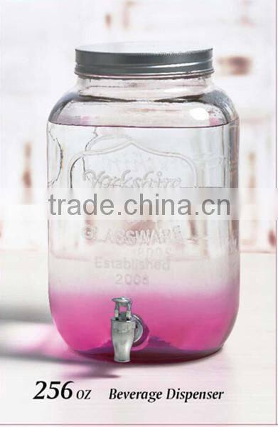 8L square glass beverage dispenser with s/s tap