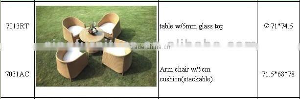 Leisure outdoor garden coffee furniture rattan table and chair