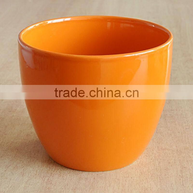 Glazed Drum Belly Ceramic Flower Pot
