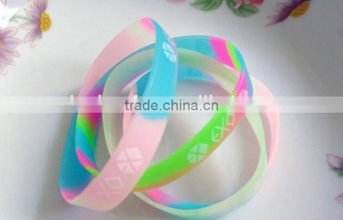 Luminous Colorful Rubber Bands silicone Bracelet