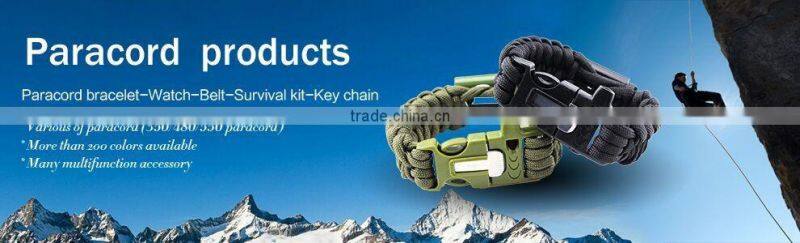 With emergency rescue rope men's paracord survival watch bracelet