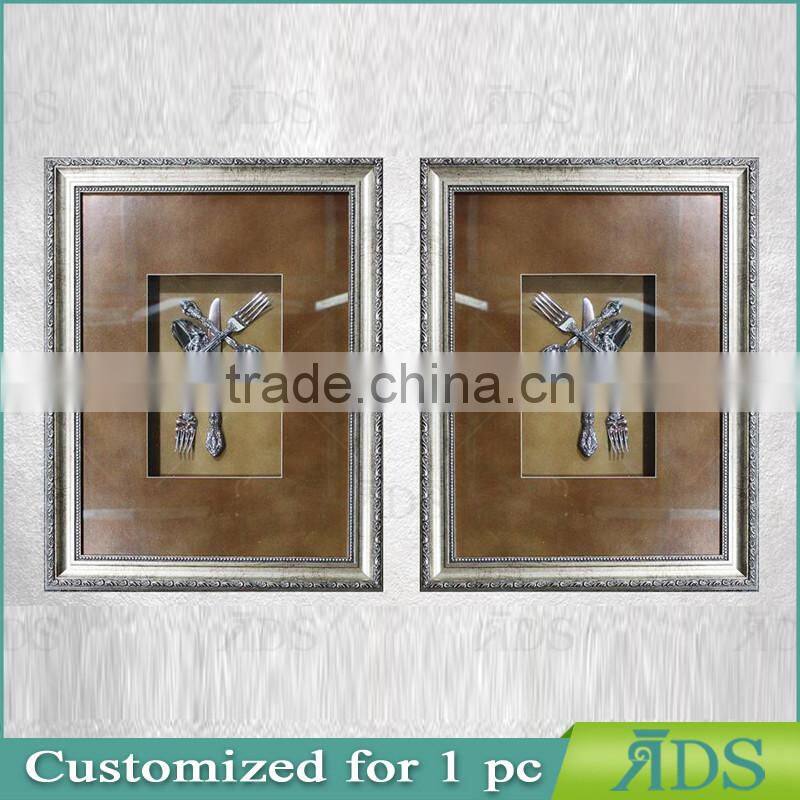 Framed Handmade White Shadow Box Grand Cru Cutlery Wall Decor