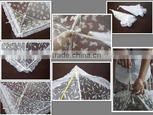 Wholsale white lace style cloth and stainless steel food cover and fruit cover