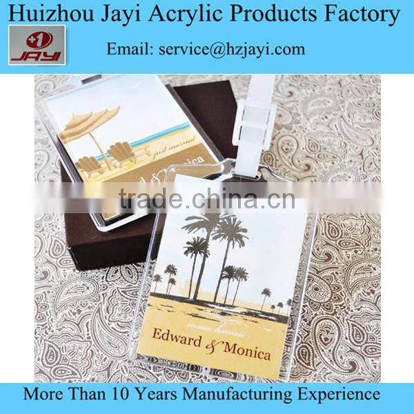 Wholesale clear Acrylic plastic blank travel luggage tag
