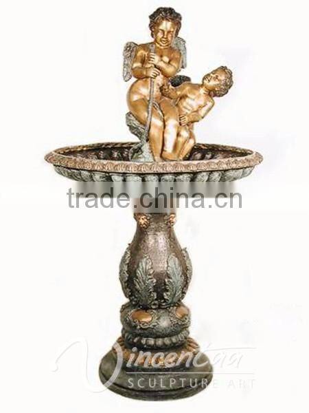 Garden art craft bronze children water fountain