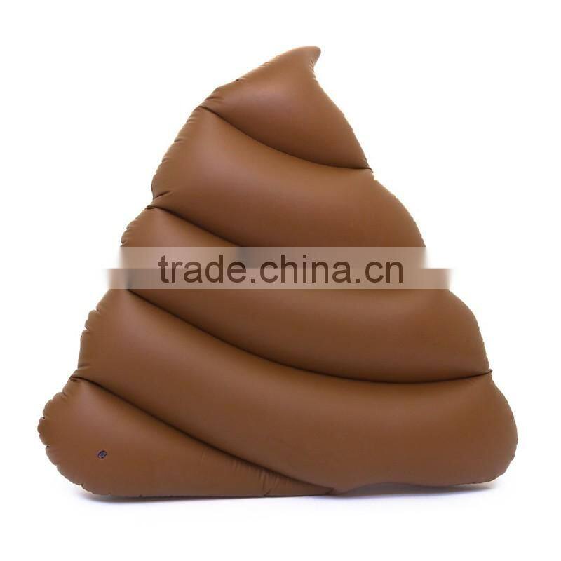 2017 hot selling leasure giant brown emoji inflatable pool float outdoor swim ring water party lounge for kids and adults