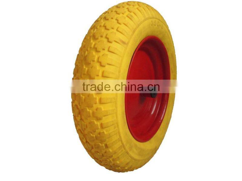 flat free tire pu wheel 3.50-8 made in china
