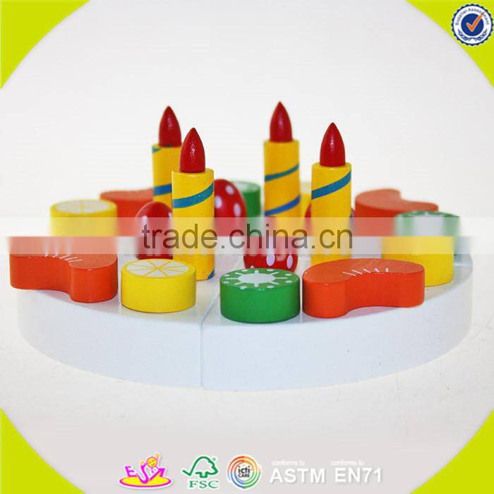 wholesale baby wooden toy cake, educational kids wooden birthday cake toy, funny children wooden birthday cake toy W10B104