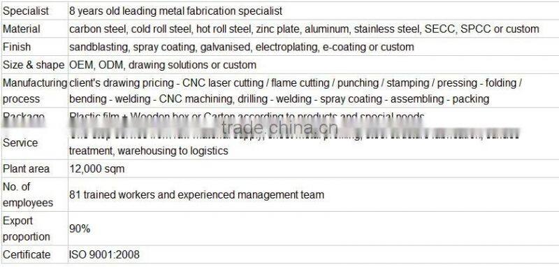 2014 CNC forming oem custom laser cutting part for sheet metal fabrication