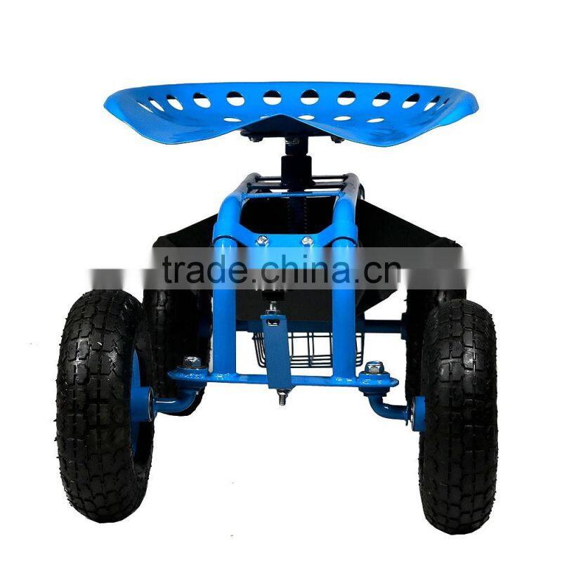 GS-01 Rolling Work Seat With Tool Tray Garden Cart