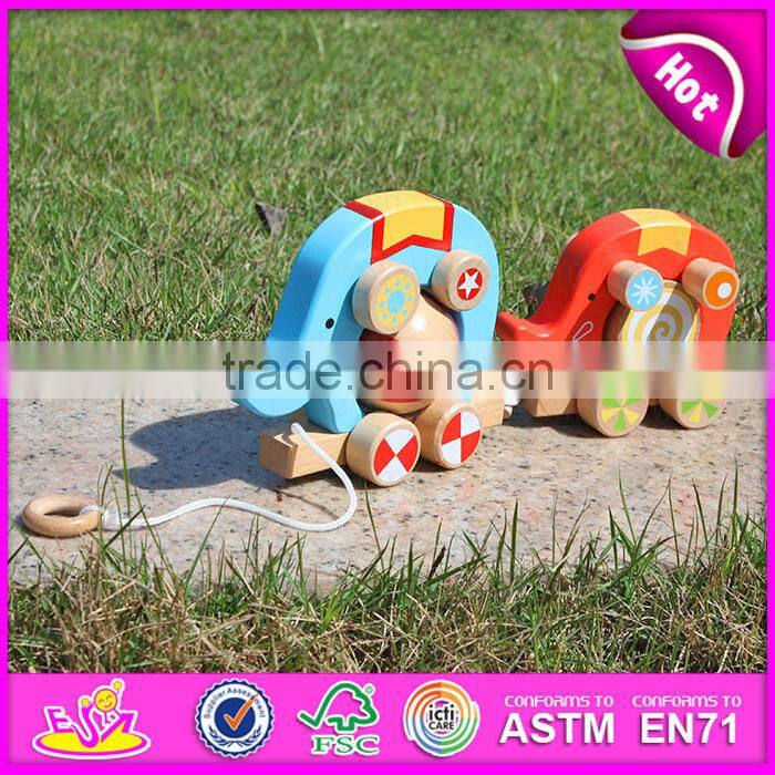 2015 Wooden pulling cart toy with blocks,DIY wooden pull push toy for children,Funny cheap wooden pull toy for baby W05B075-A1